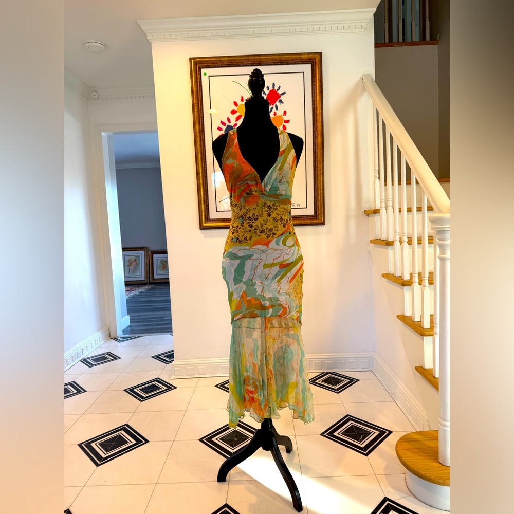 Roberto Cavalli watercolour print dress